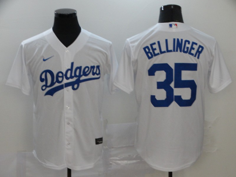 Personalized Dodgers 35 Cody Bellinger White 2020 Cool Base Jersey
