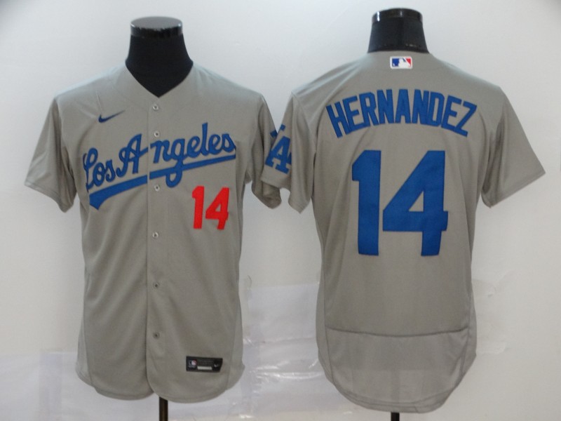Personalized Dodgers 14 Enrique Hernandez Gray 2020 Flexbase Jersey