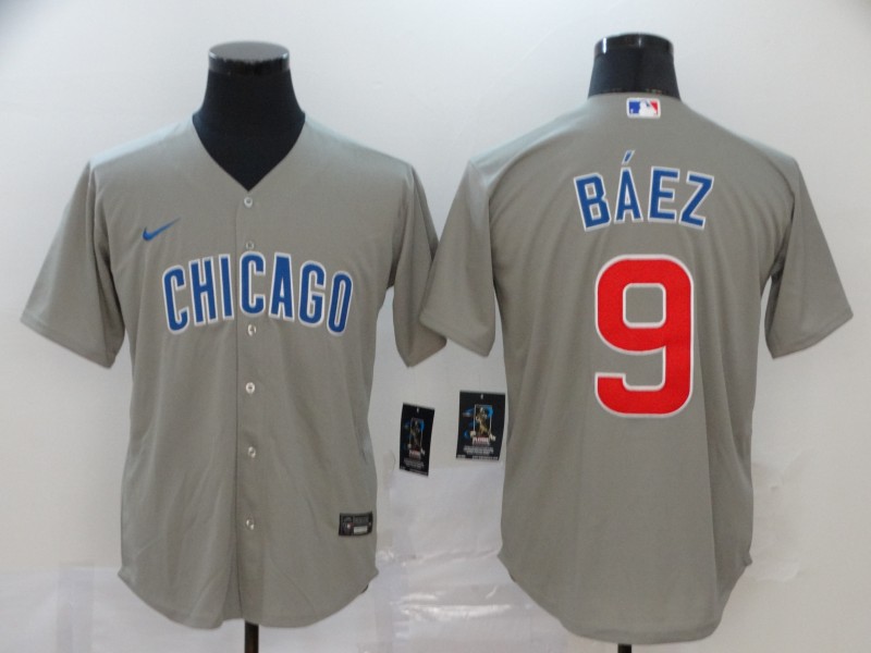 Personalized Cubs 9 Javier Baez Gray 2020 Cool Base Jersey
