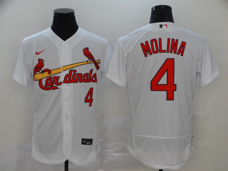 Personalized Cardinals 4 Yadier Molina White 2020 Flexbase Jersey