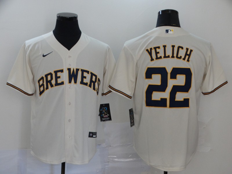 Personalized Brewers 22 Christian Yelich White 2020 Cool Base Jersey