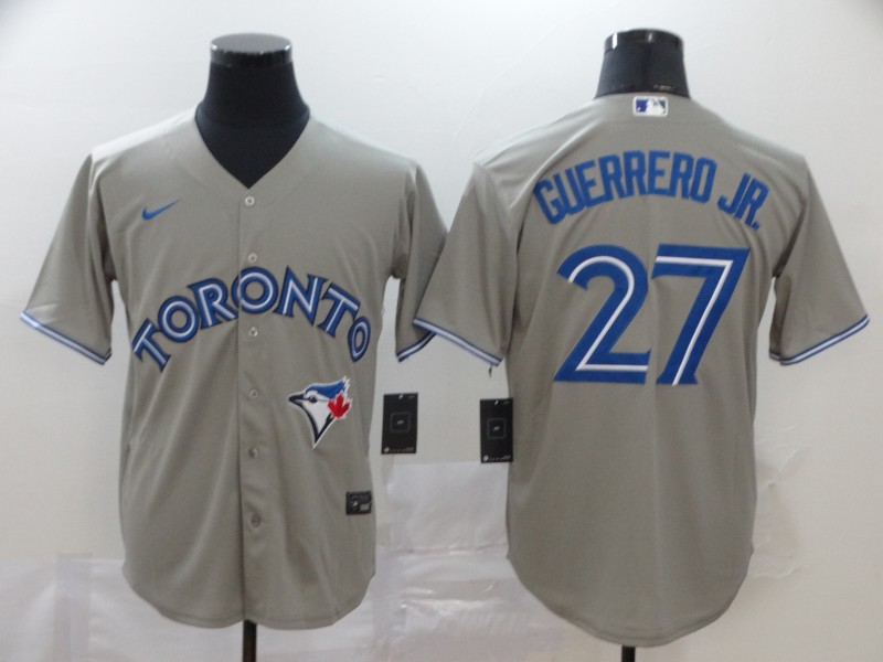 Personalized Blue Jays 27 Vladimir Guerrero Jr. Gray 2020 Cool Base Jersey
