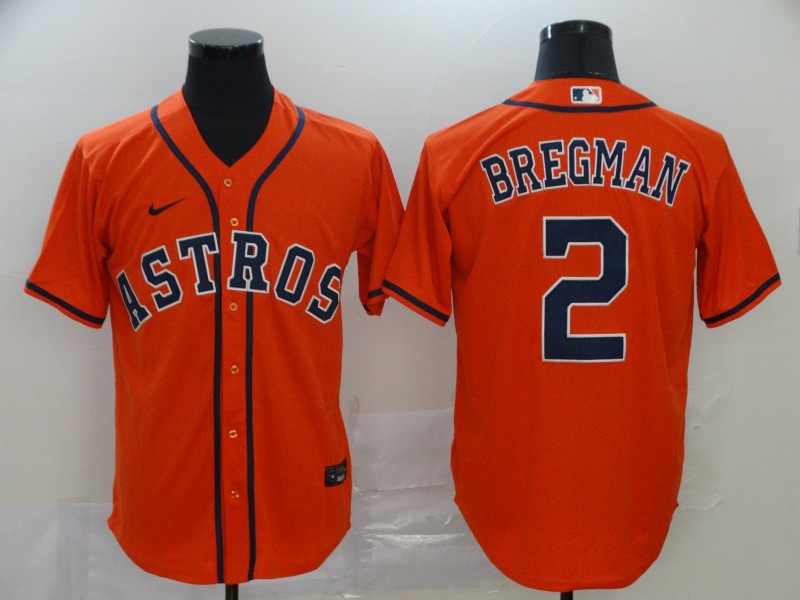 Personalized Astros 2 Alex Bregman Orange 2020 Cool Base Jersey