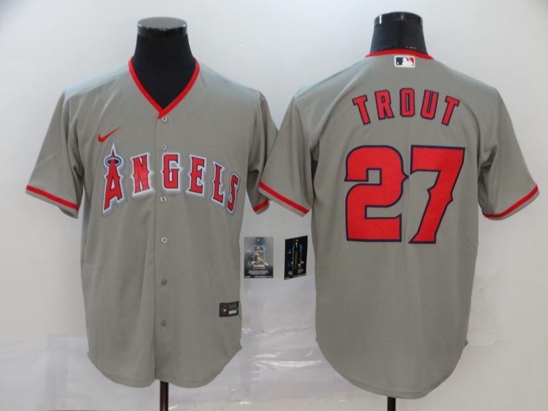 Personalized Angels 27 Mike Trout Gray 2020 Cool Base Jersey