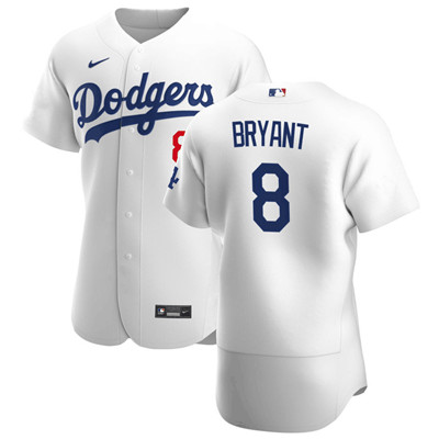 Personalized Dodgers #8 Kobe Bryant White Flexbase Jersey