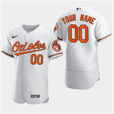 Personalized Men’s Baltimore Orioles Flexbase White Jersey