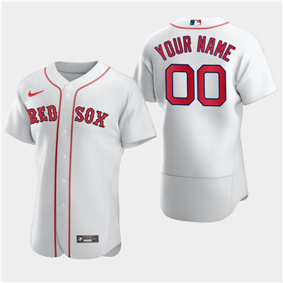 Personalized Men’s Boston Red Sox White Flexbase Jersey
