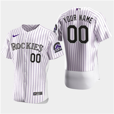 Personalized Men’s Colorado Rockies Flexbase White Jersey