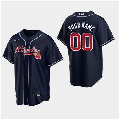Personalized Men’s Atlanta Braves 2020 Navy Alternate Jersey