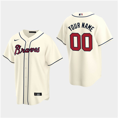 Personalized Men’s Atlanta Braves 2020 Cream Alternate Jersey