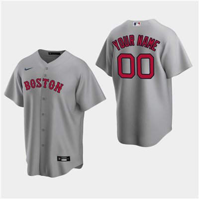 Personalized Men’s Boston Red Sox Gray Road Jersey