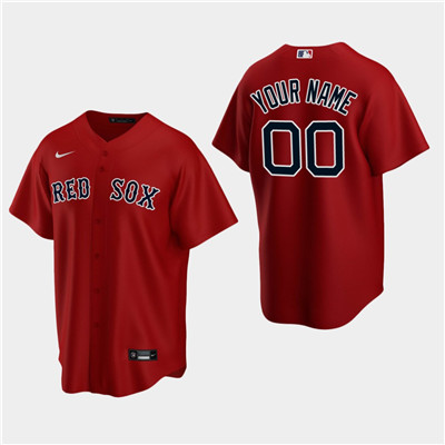 Personalized Men’s Boston Red Sox Red Alternate Jersey