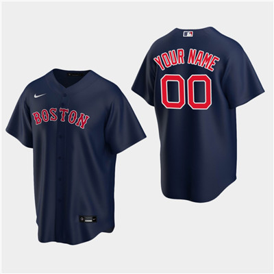 Personalized Men’s Boston Red Sox Navy Alternate Jersey
