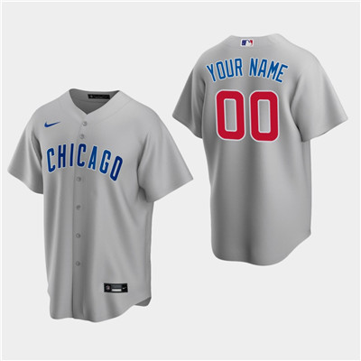 Personalized Men’s Chicago Cubs Gray Road Jersey