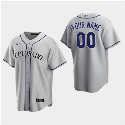 Personalized Men’s Colorado Rockies Gray Road Jersey