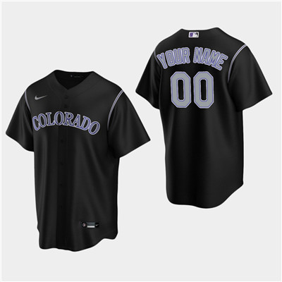 Personalized Men’s Colorado Rockies Black Alternate Jersey
