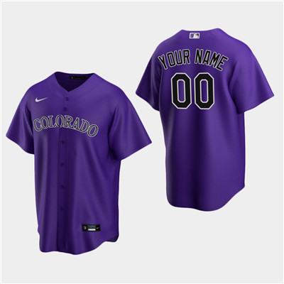 Personalized Men’s Colorado Rockies Purple Alternate Jersey