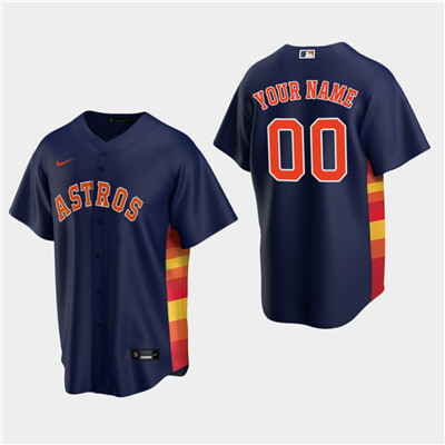Personalized Men’s Houston Astros Navy Alternate Jersey