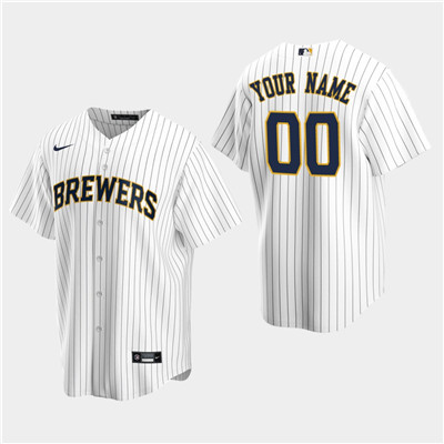 Personalized Men’s Milwaukee Brewers White Alternate Jersey