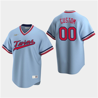 Personalized Men’s Minnesota Twins Light Blue Road Cooperstown Collection Jersey