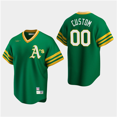 Personalized Men’s Oakland Athletics Kelly Green Road Cooperstown Collection Jersey