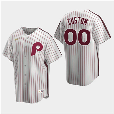 Personalized Men’s Philadelphia Phillies White Home Cooperstown Collection Jersey