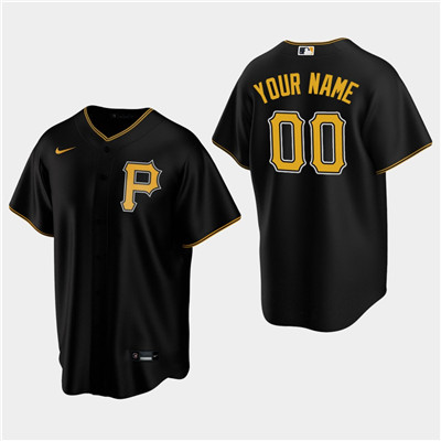 Personalized Men’s Pittsburgh Pirates Black Alternate Jersey