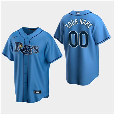 Personalized Men’s Tampa Bay Rays Light Blue Alternate Jersey