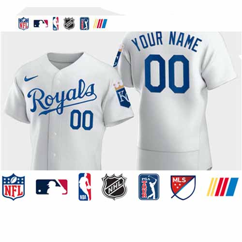 Personalized Men’s Kansas City Royals White Flexbase Jersey