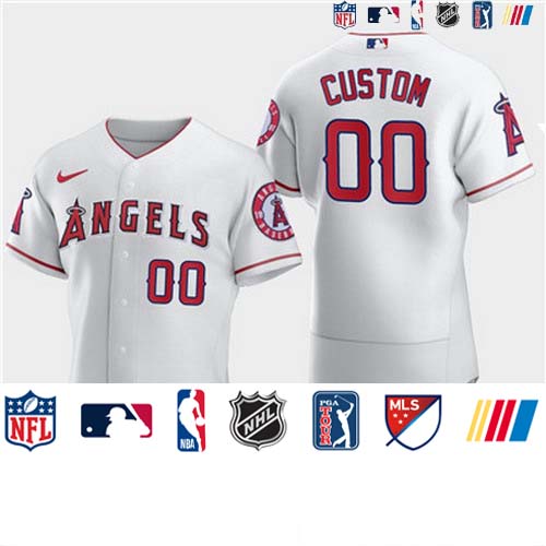 Personalized Men’s Los Angeles Angels White Flexbase Jersey