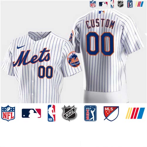 Personalized Men’s New York Mets White Flexbase Jersey
