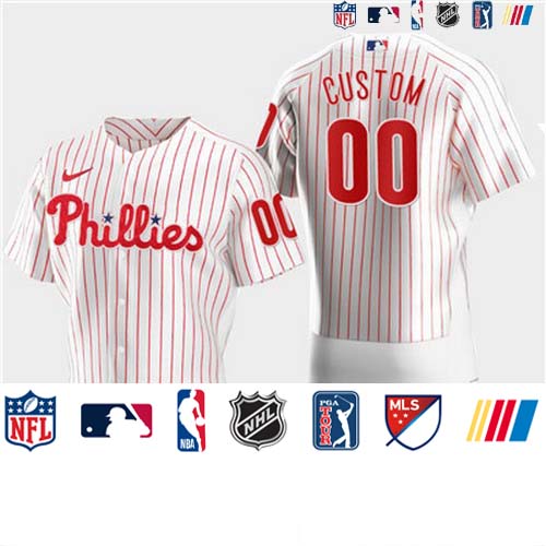 Personalized Men’s Philadelphia Phillies White Flexbase Jersey