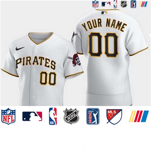 Personalized Men’s Pittsburgh Pirates Flexbase White Jersey