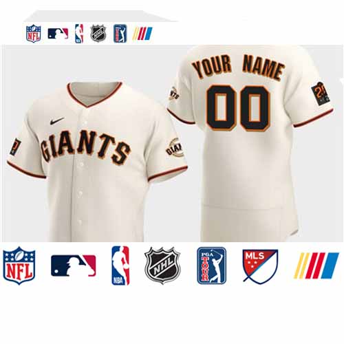 Personalized Men’s San Francisco Giants White Flexbase Jersey