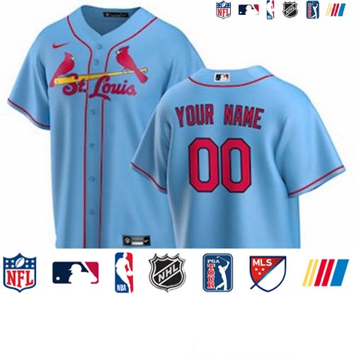 Personalized Men’s St. Louis Cardinals Light Blue Alternate 2020 Jersey