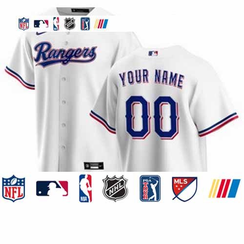 Personalized Men’s Texas Rangers White Home 2020 Jersey