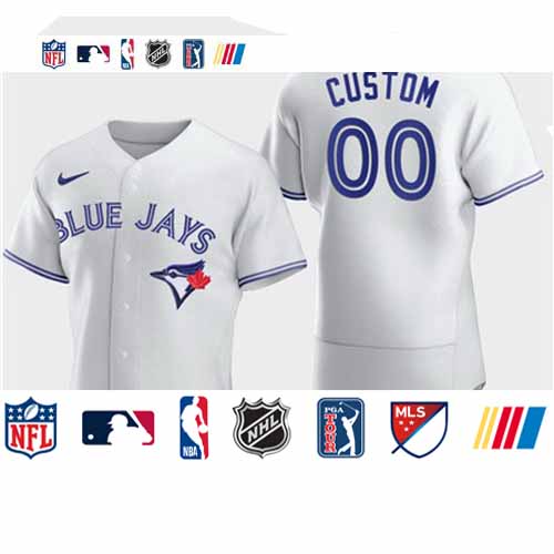 Personalized Men’s Toronto Blue Jays White Flexbase Jersey