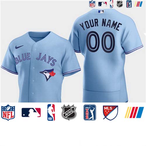 Personalized Men’s Toronto Blue Jays 2020 Alternate Flexbase Light Blue Jersey