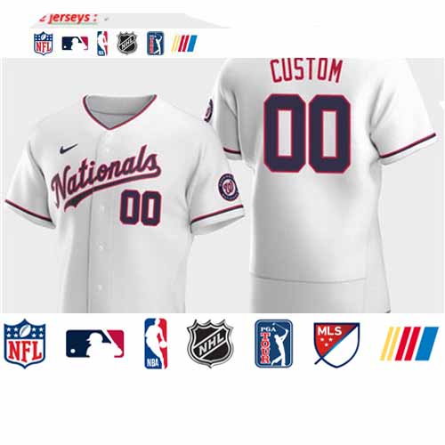 Personalized Men’s Washington Nationals 2020 White Flexbase Jersey