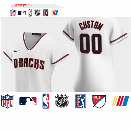 Personalized Women’s Arizona Diamondbacks 2020 White Home Jersey