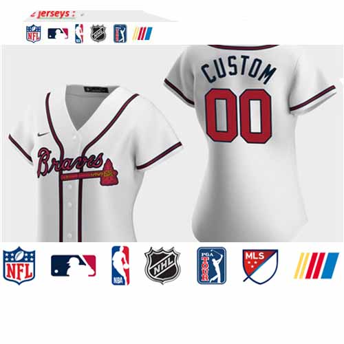 Personalized Women’s Atlanta Braves 2020 White Home Jersey