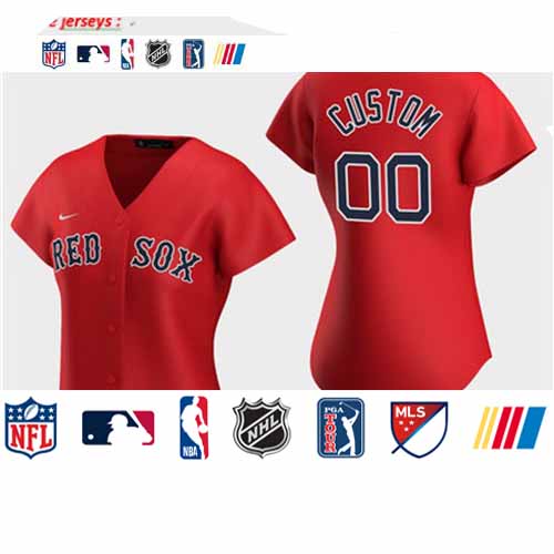 Personalized Women’s Boston Red Sox 2020 Red Alternate Jersey