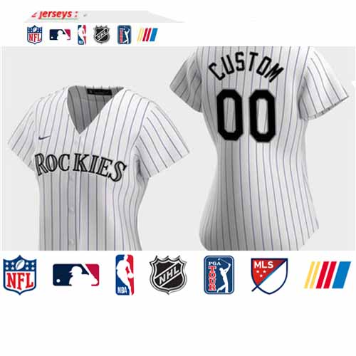 Personalized Women’s Colorado Rockies 2020 White Home Jersey
