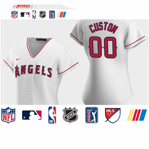 Personalized Women’s Los Angeles Angels 2020 White Home Jersey
