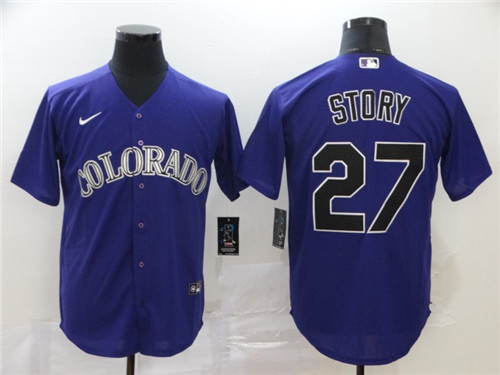 Personalized Rockies 27 Trevor Story Purple 2020 Cool Base Jersey