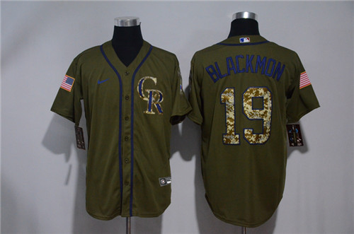 Personalized Rockies 19 Charlie Blackmon Olive 2020 Cool Base Jersey