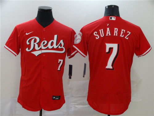 Personalized Reds 7 Eugenio Suarez Red 2020 Flexbase Jersey