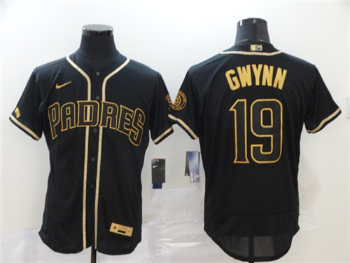 Personalized Padres 19 Tony Gwynn Black Gold 2020 Cool Base Jersey