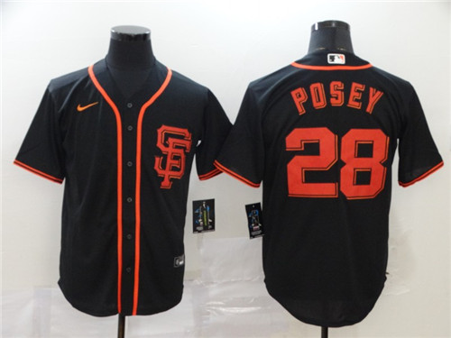 Personalized Giants 28 Buster Posey Black 2020 Cool Base Jersey