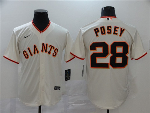 Personalized Giants 28 Buster Posey Cream 2020 Cool Base Jersey